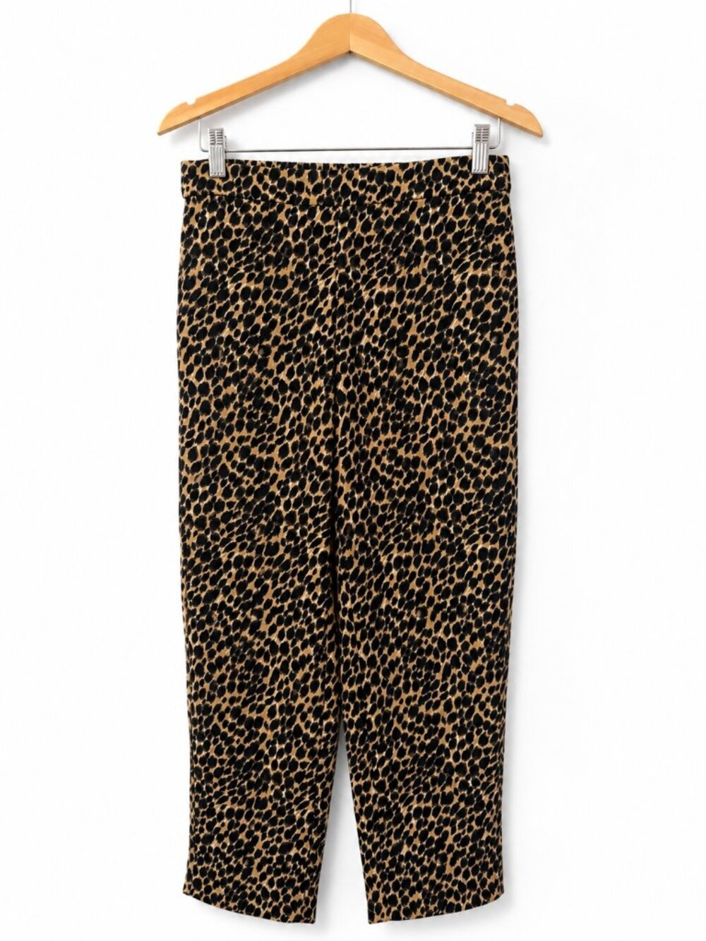 J. Crew Factory Leopard Print Pull On Pants Size 4 Animal Print Tapered Leg